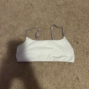 Women's White and Gray Top